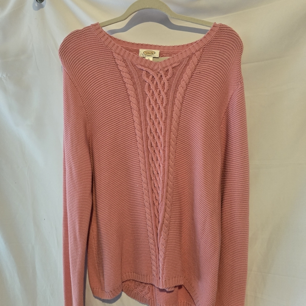 Talbots Pink Crew Neck Sweater with Textural Knit - Picture 1 of 5